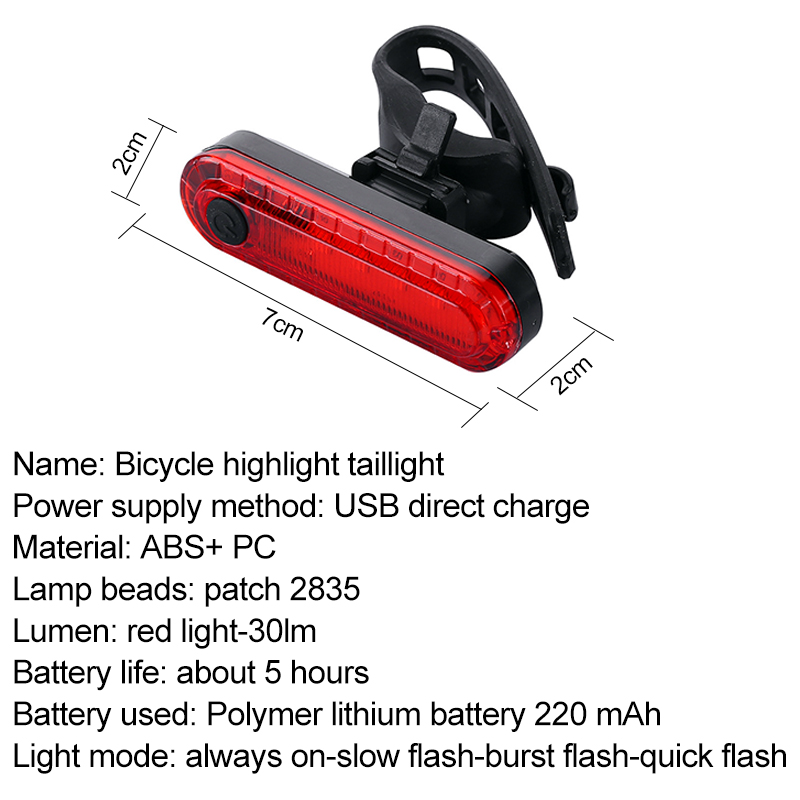 Bicycle light  Taillight Headlight Accessories  Cycling USB Charging Safety Warning Adjustable Stand Highlight LED Lamp Meet An EmergencyBeads Waterproof And Safe