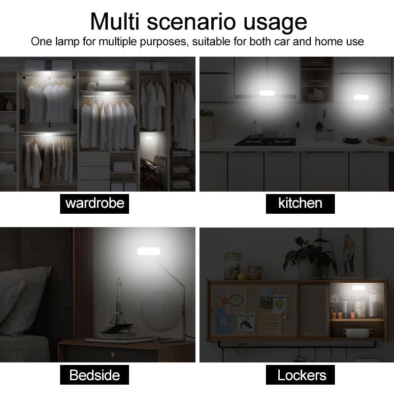 Touch Atmosphere Light Car White Lights Household wall Lamp USB Rechargeable Lighting Reading And Finding LED Light Small Magnetic Sticker Installation
