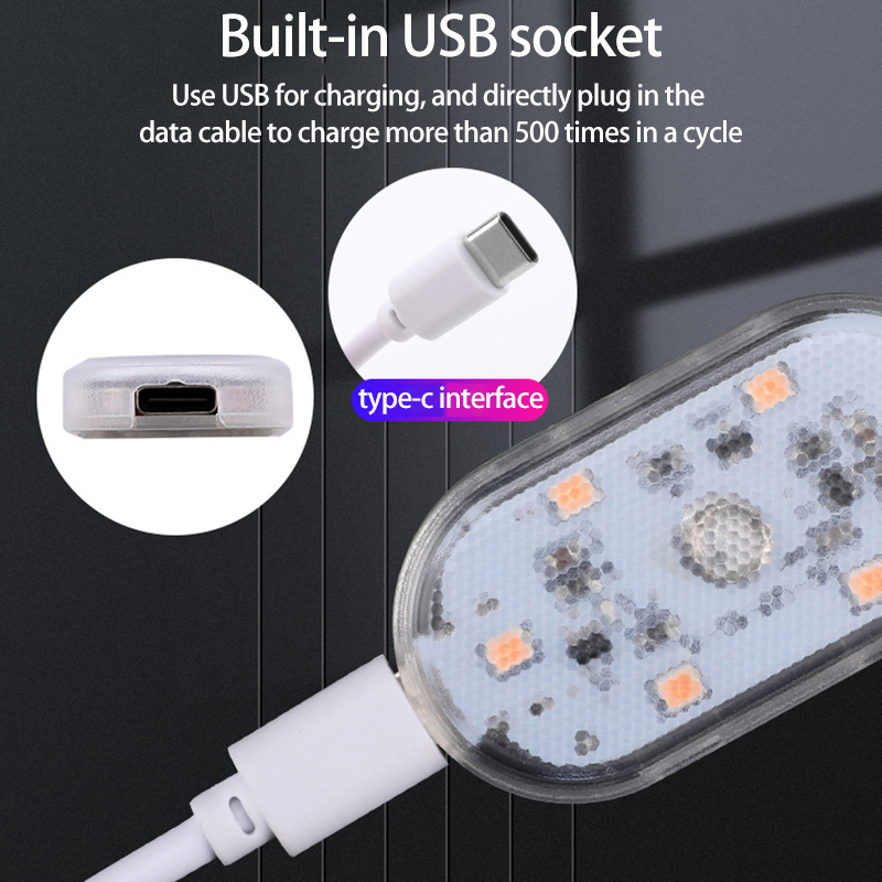 Touch Atmosphere Light Car White Lights Household wall Lamp USB Rechargeable Lighting Reading And Finding LED Light Small Magnetic Sticker Installation