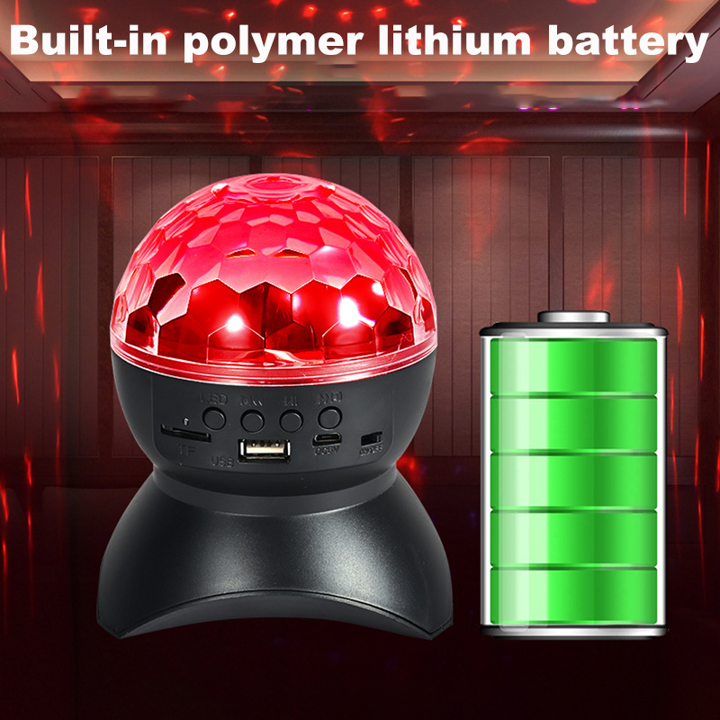 Bluetooth Audio Light Stage Disco Rotating Lamp Projection Light LED Colorful Light KTV Little Magic Ball Playing Music U Disk TF Card Playing Bungee Atmosphere Home Room