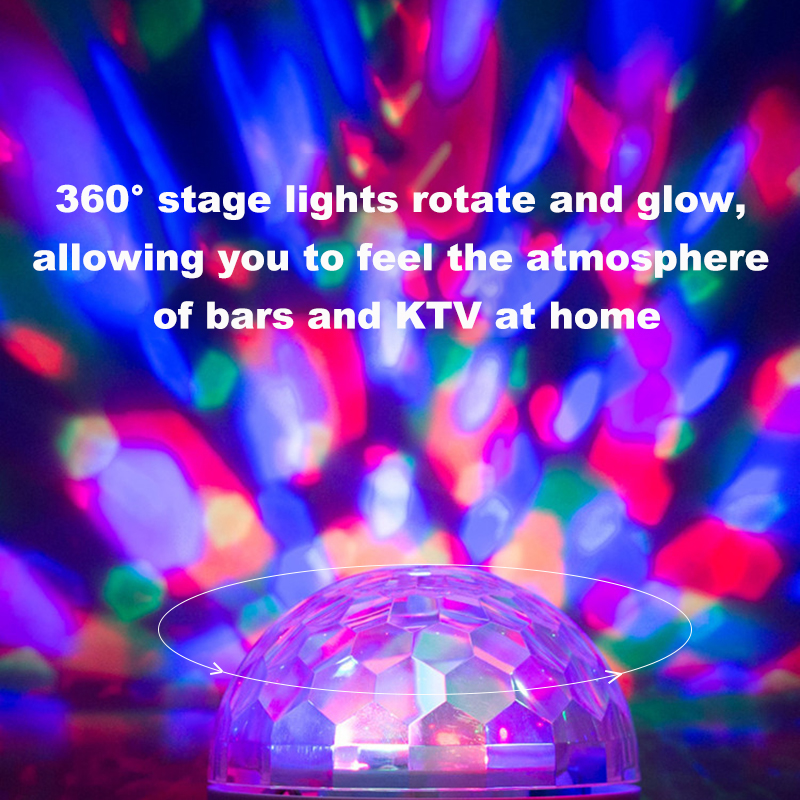 Bluetooth Audio Light Stage Disco Rotating Lamp Projection Light LED Colorful Light KTV Little Magic Ball Playing Music U Disk TF Card Playing Bungee Atmosphere Home Room
