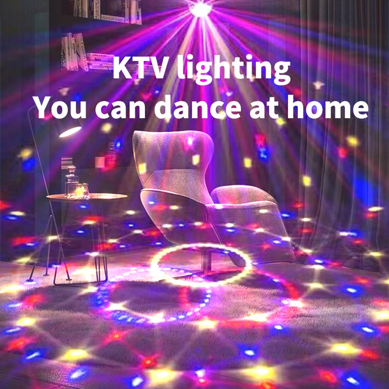 Bluetooth Audio Light Stage Disco Rotating Lamp Projection Light LED Colorful Light KTV Little Magic Ball Playing Music U Disk TF Card Playing Bungee Atmosphere Home Room