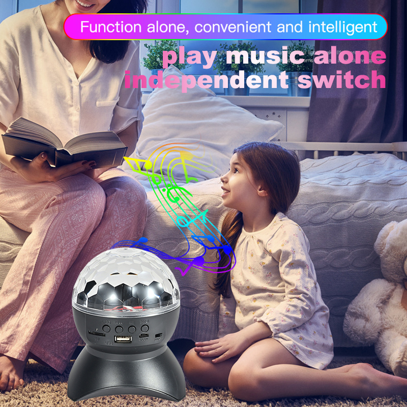 Bluetooth Audio Light Stage Disco Rotating Lamp Projection Light LED Colorful Light KTV Little Magic Ball Playing Music U Disk TF Card Playing Bungee Atmosphere Home Room