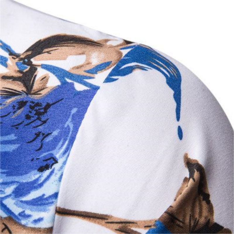 Shirts Spring Autumn Men'S Long-Sleeved Floral Shirt Cross-Border Large Size Lapel Slim Shirt Non-Ironing Casual Men'S Wear