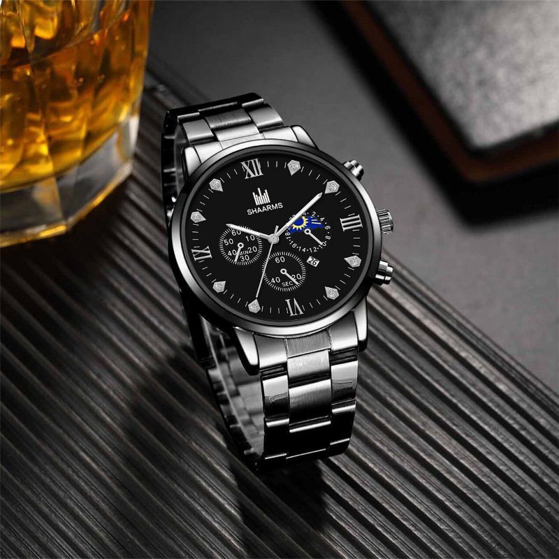 Quartz Watches This Year's Popular Personality Fashion New Steel Strap Watch Men's Simple Leisure Rudder Set Bracelet Quartz Watch