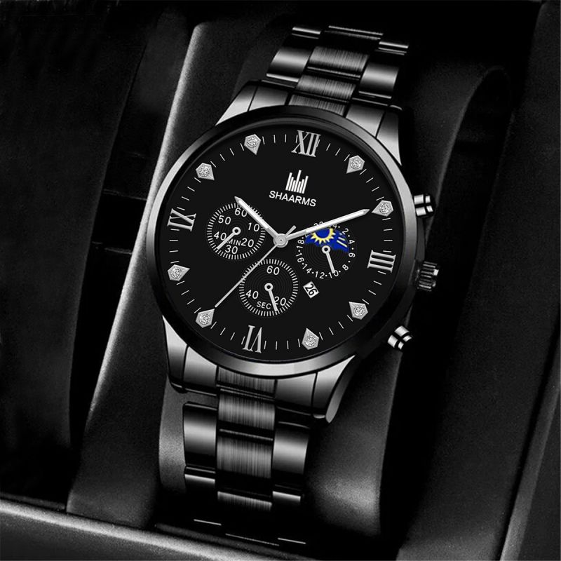 Quartz Watches This Year's Popular Personality Fashion New Steel Strap Watch Men's Simple Leisure Rudder Set Bracelet Quartz Watch