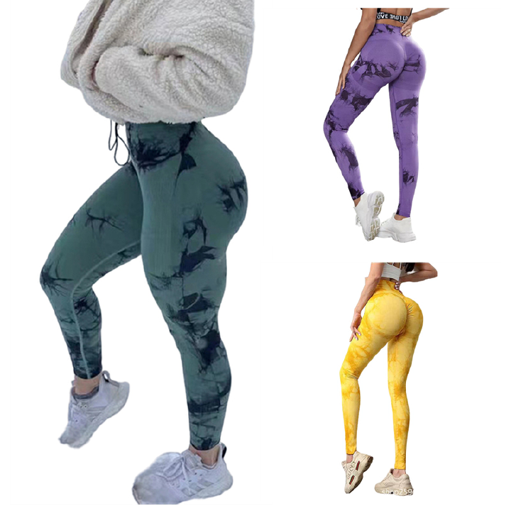 Women's Clothing Active Pants Activewear 23 Colors Tie Dye Seamless Leggings Push Up Women Mallas Sports Fitness Contour Yoga Running Pants Elastic Nylon Tights Leggins