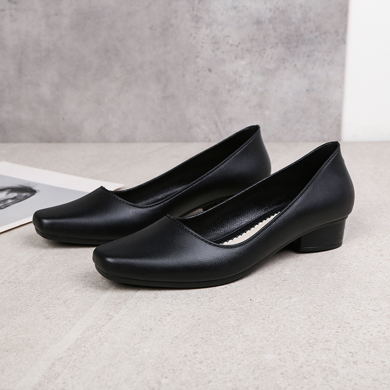 Non-slip thickened sandals women's summer shallow casual fashionable versatile heightened comfortable block heel square toe Internet celebrity single shoes heel flats shoes for ladys heels