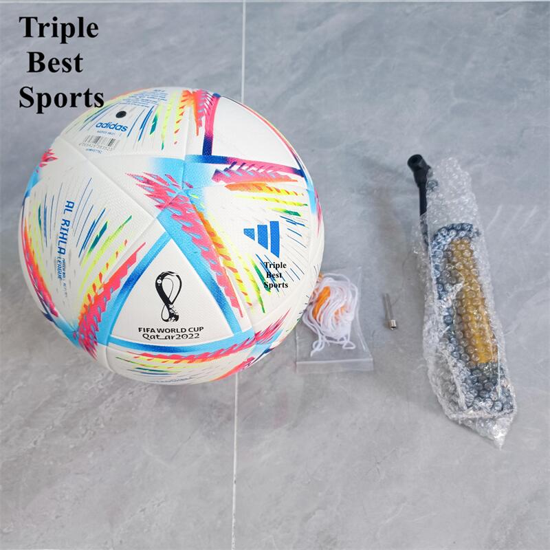 (Clearance 3 days)1 Set With Free Pump Size 5 PU Leather FIFA UEFA Champions League World Cup 2022 Adidas Soccer Football Ball With Net Needle gifts
