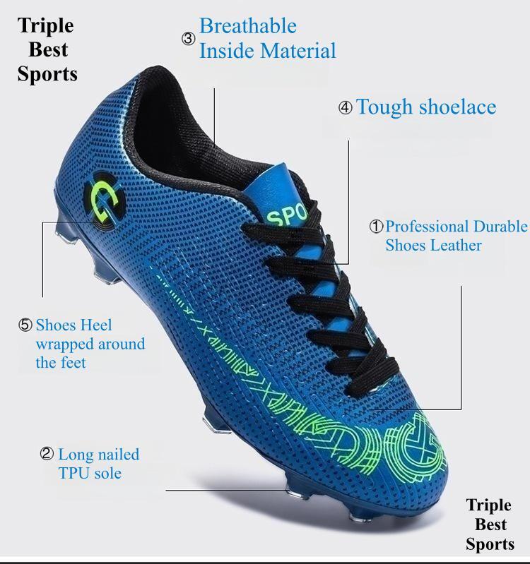 Men and Kids Teenagers Soccer Football Shoes Men Teenagers Professional Long Fashion Comfortable Adult Boots Non slip Light Sport Shoes Outdoor Footwear Sneakers Football Soccer Shoes