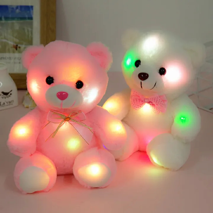 Fashion boy Dolls Lovely Soft LED Colorful Glowing Teddy Bear Stuffed Plush Toy Gifts For Birthday girl baby toy Cute Doll Toys kid  Colorful Lights Toy Bears Fast delivery within 1-5 days