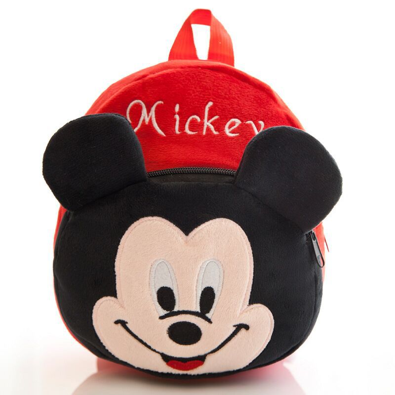 Plush Backpack Kindergarten Children's Bag Disney Minnie Kids Baby School Bag 3D Cute Cartoon Animal Design