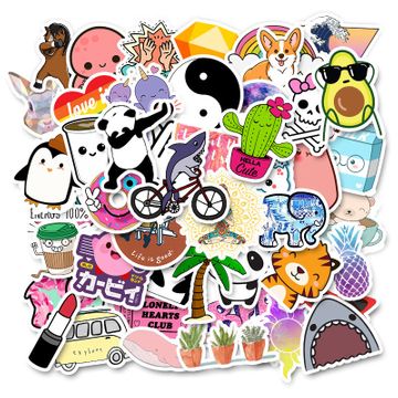 10 Styles Stickers 50PCS/Pack Decals Sticker For DIY Car Laptop PC ...