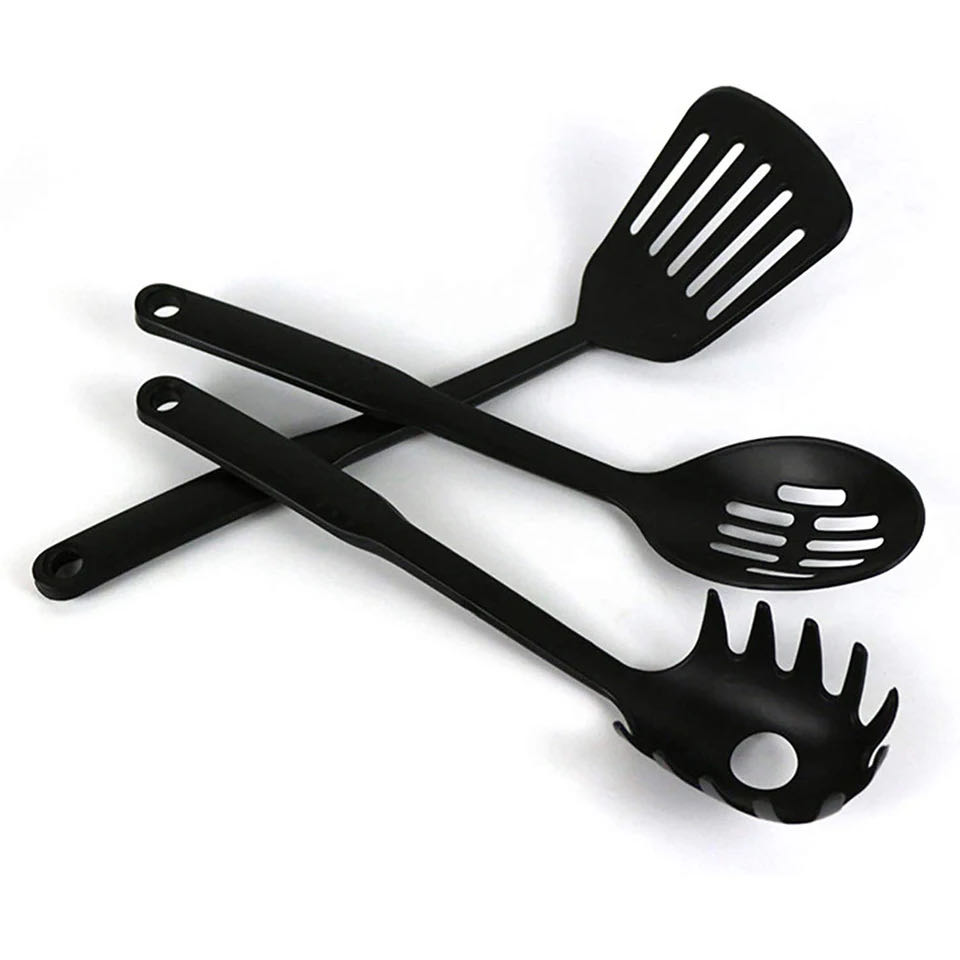 6 Pcs Black Cooking Utensils Set Heat-Resistant Silicone Non-Stick Spatula Spoon Sets Suitable for Cooking Kitchen Tools Kitchen Utensils Multifunction Shovel Spoon Set Non-Stick Kitchen Tools Set