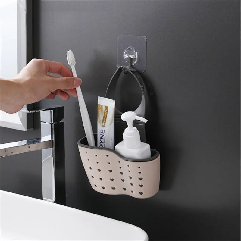 Premium Sink Drain Hanging Storage Bag Upgrade Kitchen Bathroom Thickened Double Layers Durable Sink Hanging Bags Professional Sink Home Plastic Drain Basket