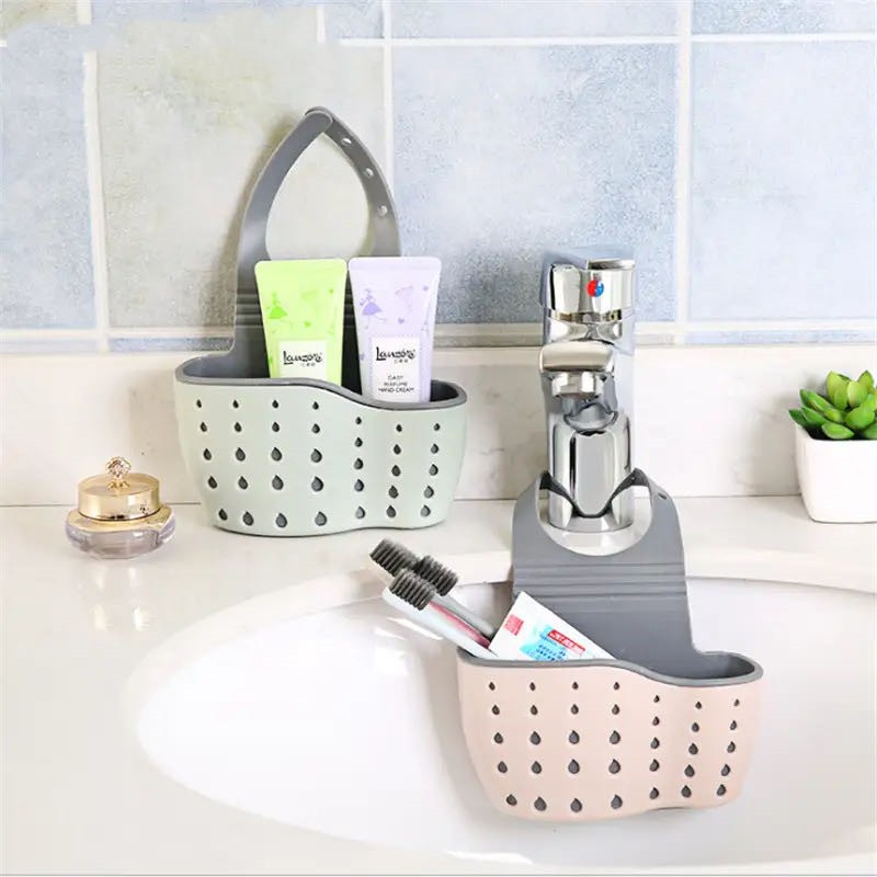 Premium Sink Drain Hanging Storage Bag Upgrade Kitchen Bathroom Thickened Double Layers Durable Sink Hanging Bags Professional Sink Home Plastic Drain Basket