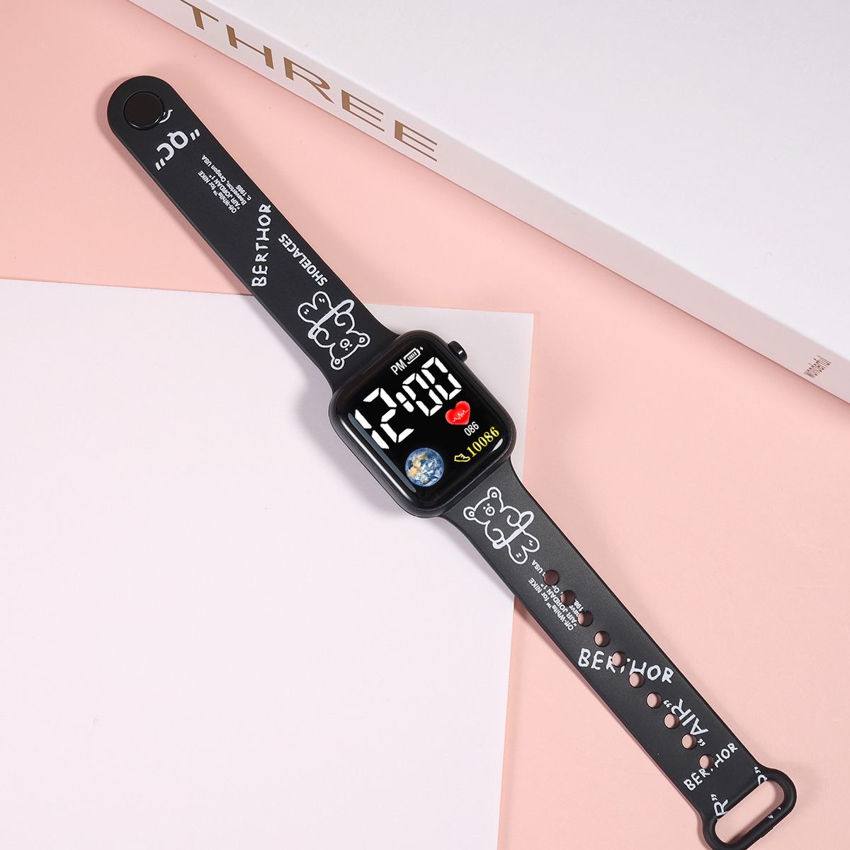 Fashion Sport Digital Women Watch Men Square Silicone Electronic LED Children Wristwatches Girls Clock For Gift