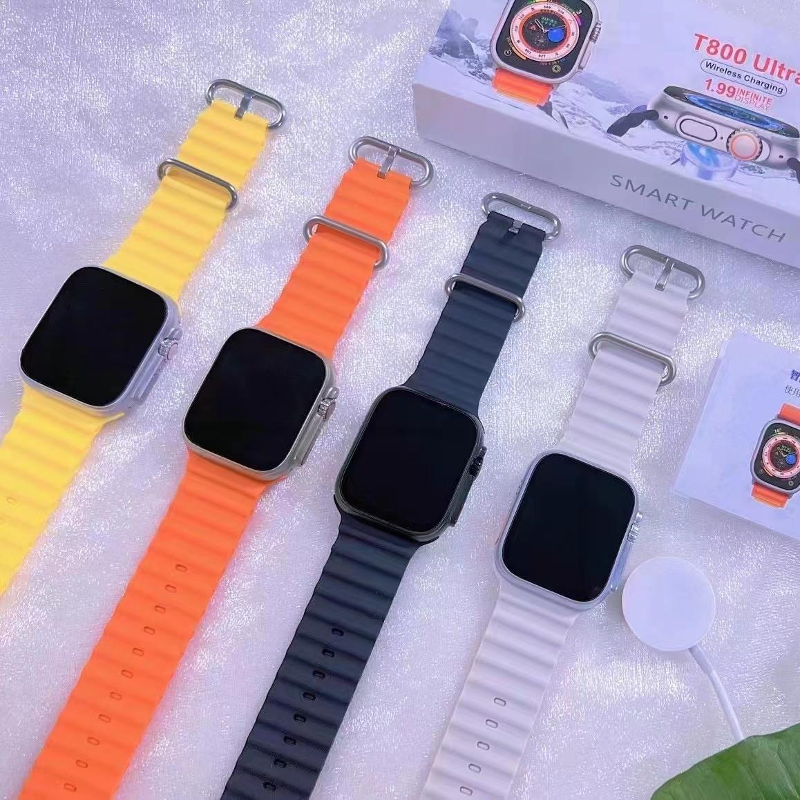 T800 Ultra Smart Watch 1.99 Inch Touch Screen Sports Wireless Charging Smart watch Fitness Bracelet For ios Android Phone Bluetooth Calls Watch