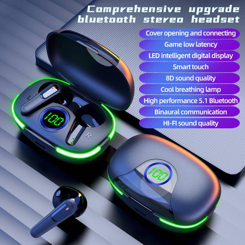 TWS Pro80 Wireless Headphones Bluetooth Earphones Touch Control Headset Noise Cancelling Earbuds with Mic for Android IOS