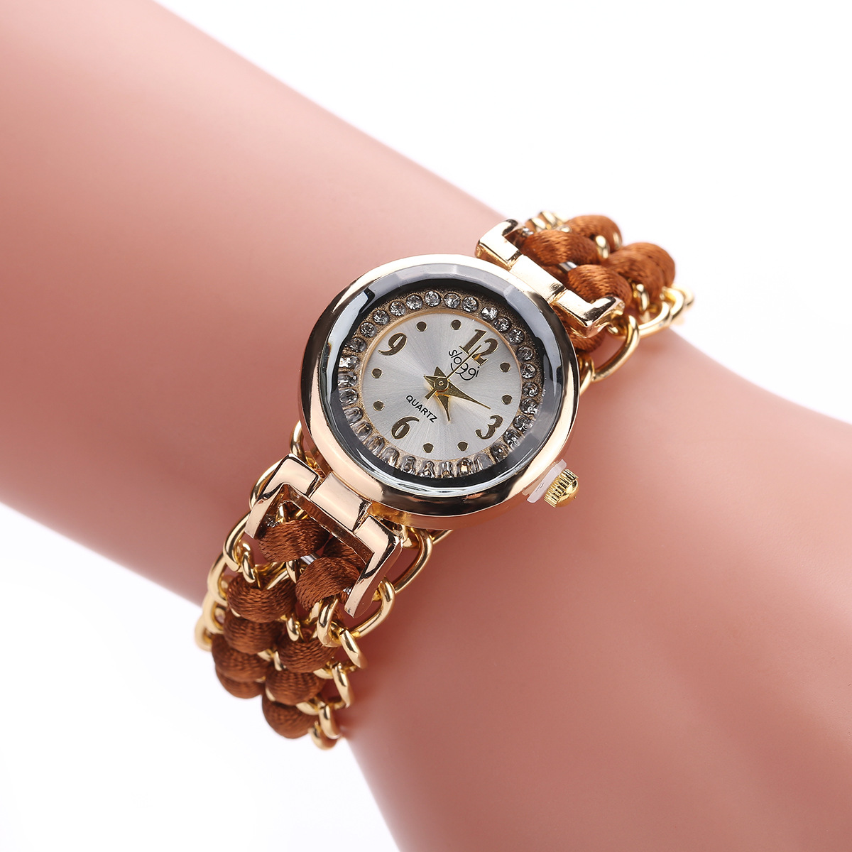 Fashion Women Watches Knitting Rope Chain Winding Analog Quartz Wrist Watch Simple Ladies Casual Clock
