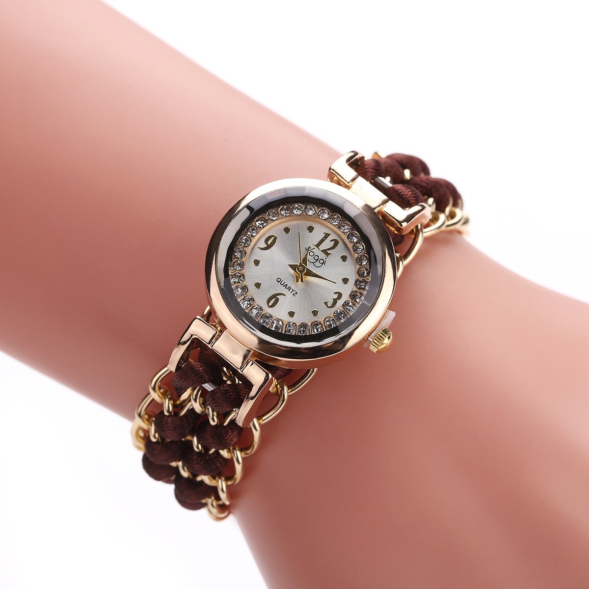 Fashion Women Watches Knitting Rope Chain Winding Analog Quartz Wrist Watch Simple Ladies Casual Clock