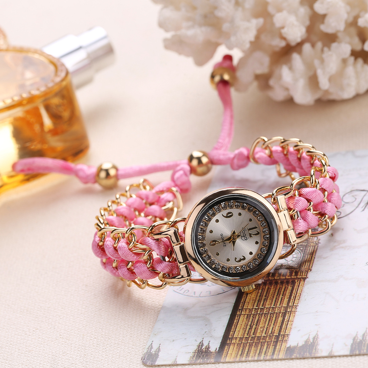 Fashion Women Watches Knitting Rope Chain Winding Analog Quartz Wrist Watch Simple Ladies Casual Clock