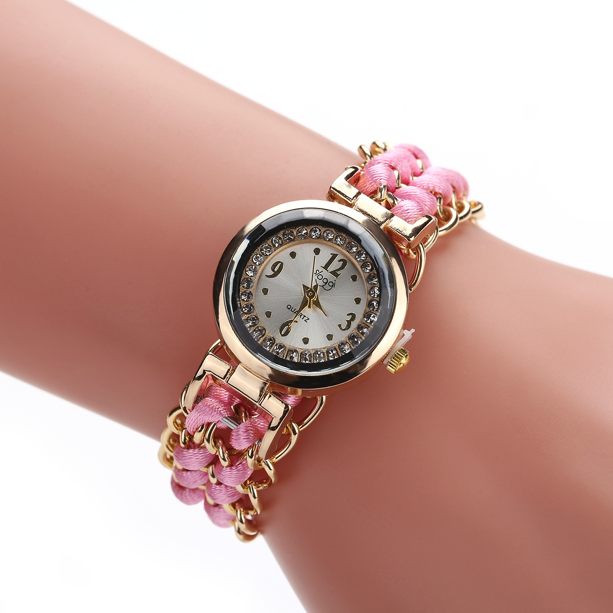 Fashion Women Watches Knitting Rope Chain Winding Analog Quartz Wrist Watch Simple Ladies Casual Clock