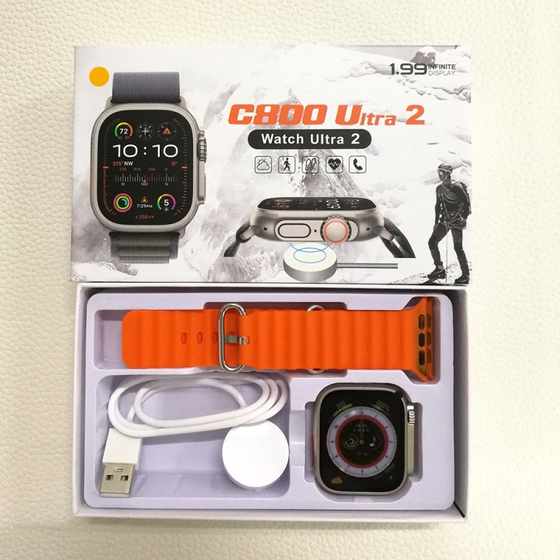 C800 Ultra 2 Smart Watch 1.99 inch Touch Screen Heart Rate Blood Pressure Oxygen Bluetooth Call Men Women Smartwatches VS T900 ULTRA