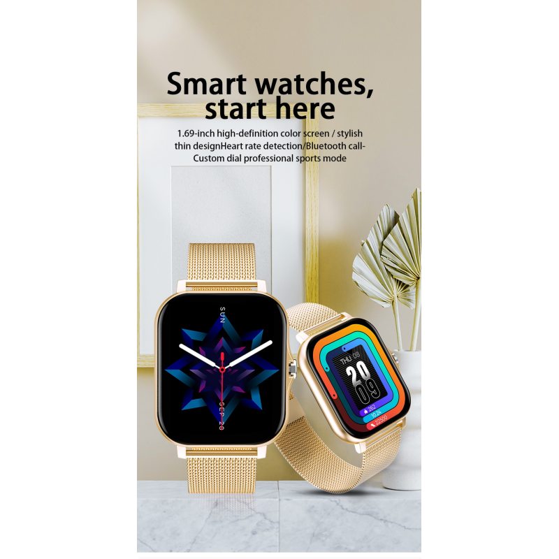Y13 GT20 Smart Watch For Men Women Gift 1.69 Full Touch Screen Sports Fitness Watches Bluetooth Calls Blood Pressure Smartwatch Wristwatch