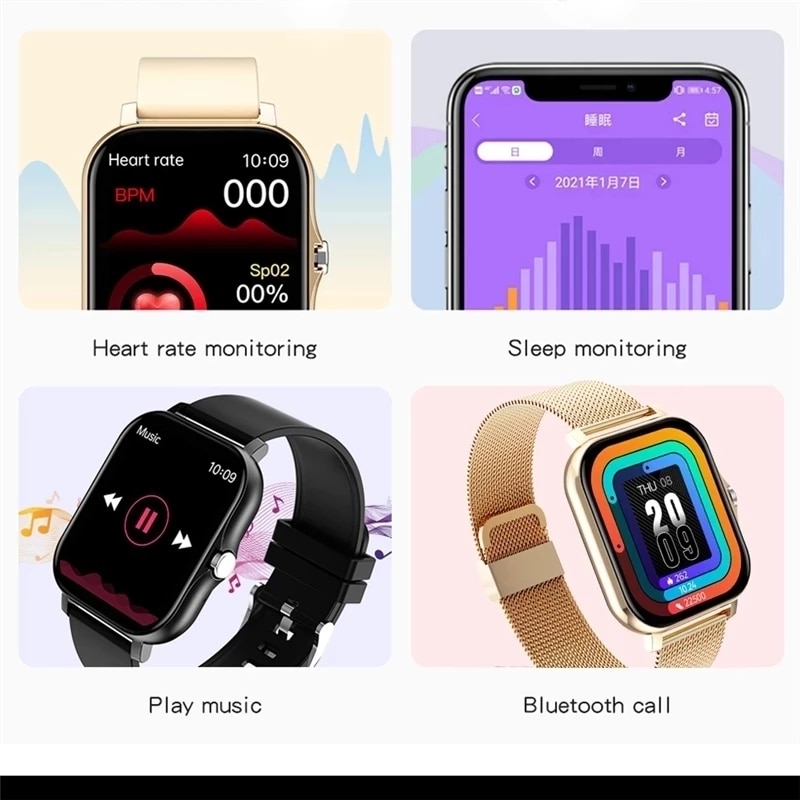 Y13 GT20 Smart Watch For Men Women Gift 1.69 Full Touch Screen Sports Fitness Watches Bluetooth Calls Blood Pressure Smartwatch Wristwatch
