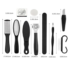 10Pcs Professional Pedicure Tools Set Foot Care Kit Stainless Steel Foot Rasp Foot Dead Skin Remover Callus Clean Feet Care