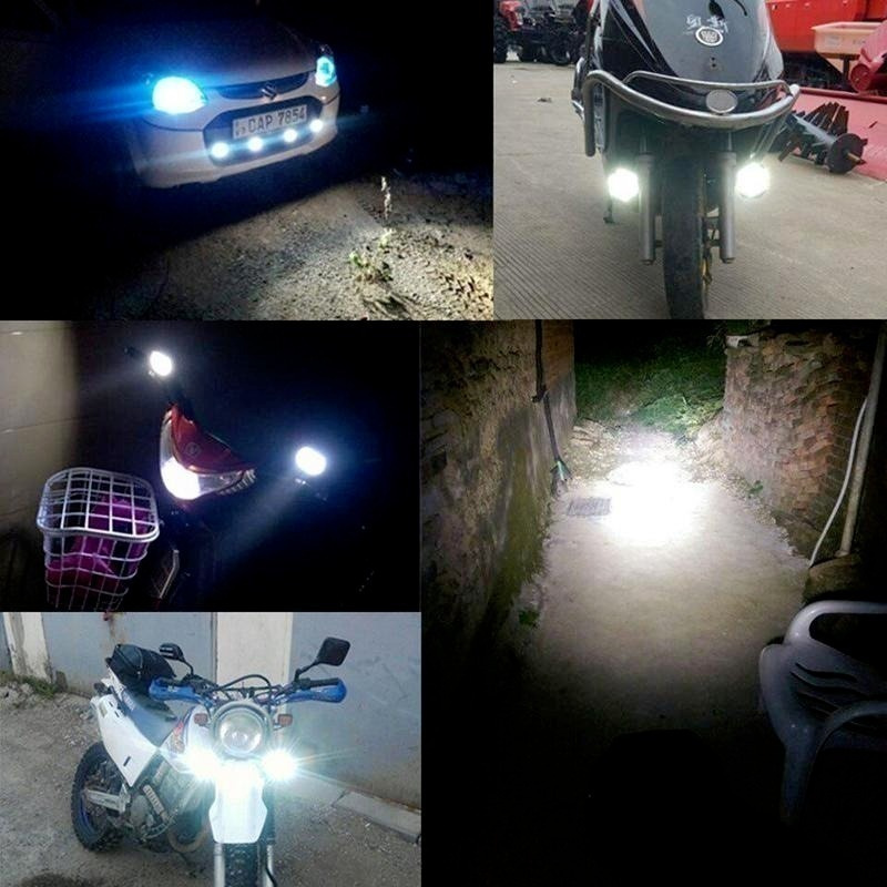 Electric Motorcycle LED Headlights Super Bright E-Bike Lights Accessories DC 9-85V Scooter Spotlights Car Fog Lamps with Switch