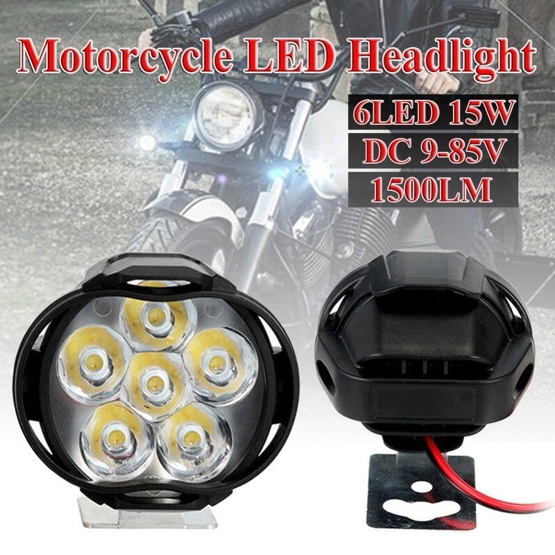 Electric Motorcycle LED Headlights Super Bright E-Bike Lights Accessories DC 9-85V Scooter Spotlights Car Fog Lamps with Switch
