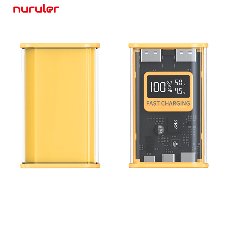 Nuruler New arrival Armor Style 10000mAh Mini Transparent 22.5W Two-way Super Fast Charging Quick Charge Power Bank 10000 mAh Large Capacity Mobile Power