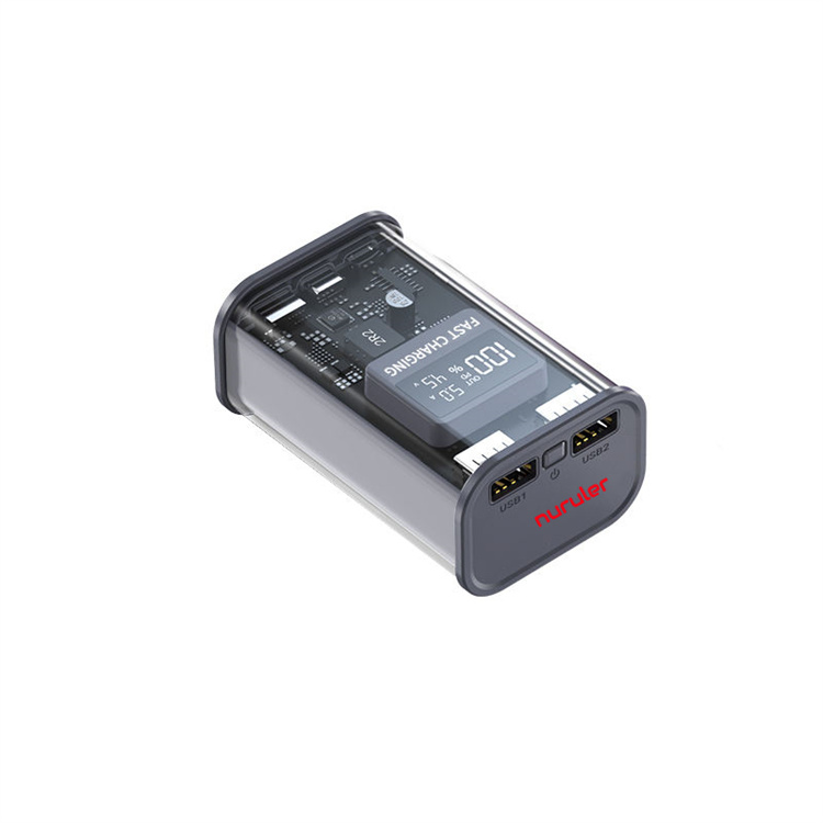 Nuruler New arrival Armor Style 10000mAh Mini Transparent 22.5W Two-way Super Fast Charging Quick Charge Power Bank 10000 mAh Large Capacity Mobile Power