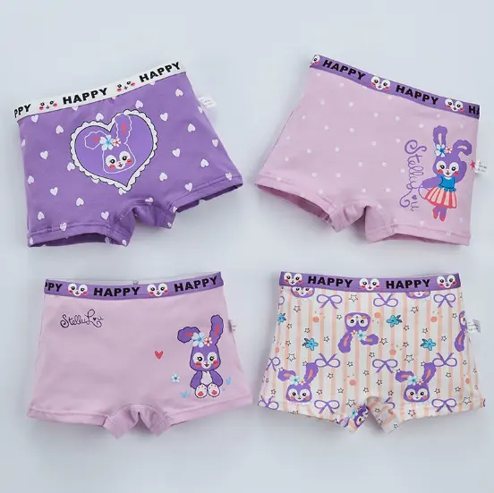 4PC Fashion Pack Girls' Hot Pants Assorted Prints Underwear Girls' shorts