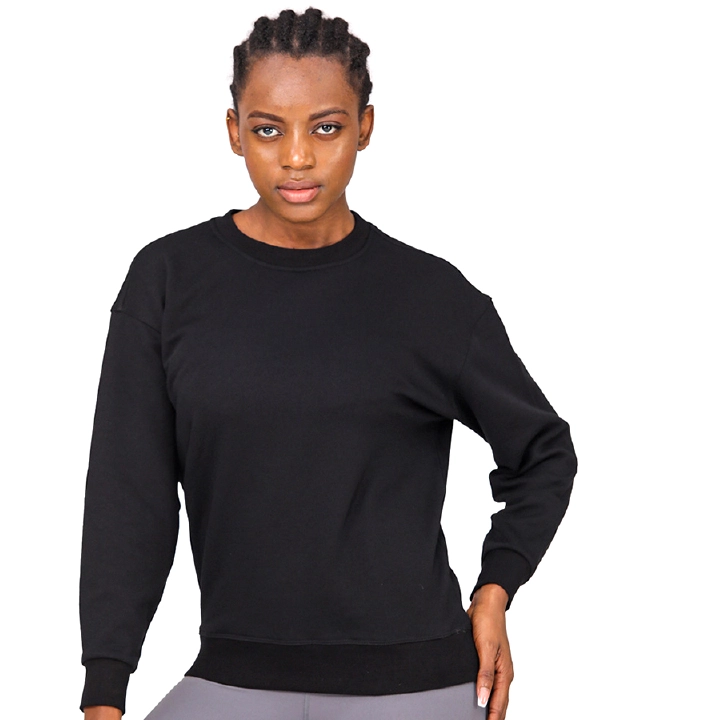 Cotton Crew Neck Sweatshirt Loose Casual Fitness Running Sports Top Sweatshirts & Hoodies