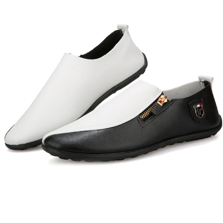 Men's Casual Shoes Trendy Leather Shoes Breathable Lazy One Foot Stirrup Men's Shoes