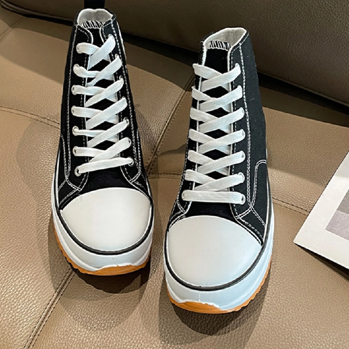 Women's High Top Canvas Shoes Thick Bottom Breathable Sports Casual Shoes