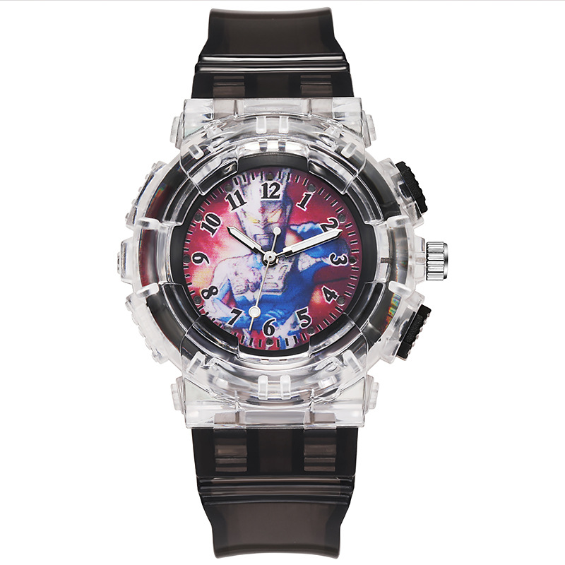 Ultra-man Led Luminous Watch Children's Cartoon Elementary School Student Boy Sports Electronic Clock Gifts