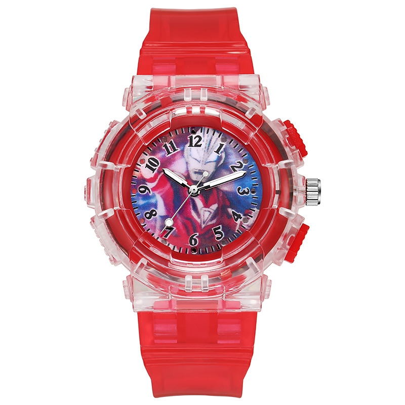 Ultra-man Led Luminous Watch Children's Cartoon Elementary School Student Boy Sports Electronic Clock Gifts