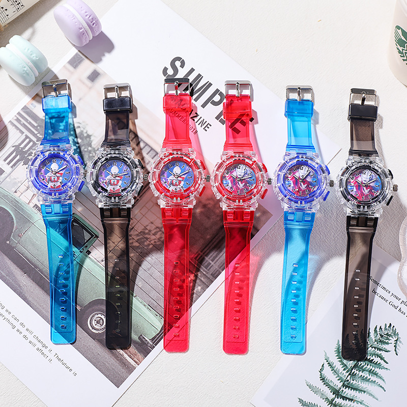Ultra-man Led Luminous Watch Children's Cartoon Elementary School Student Boy Sports Electronic Clock Gifts