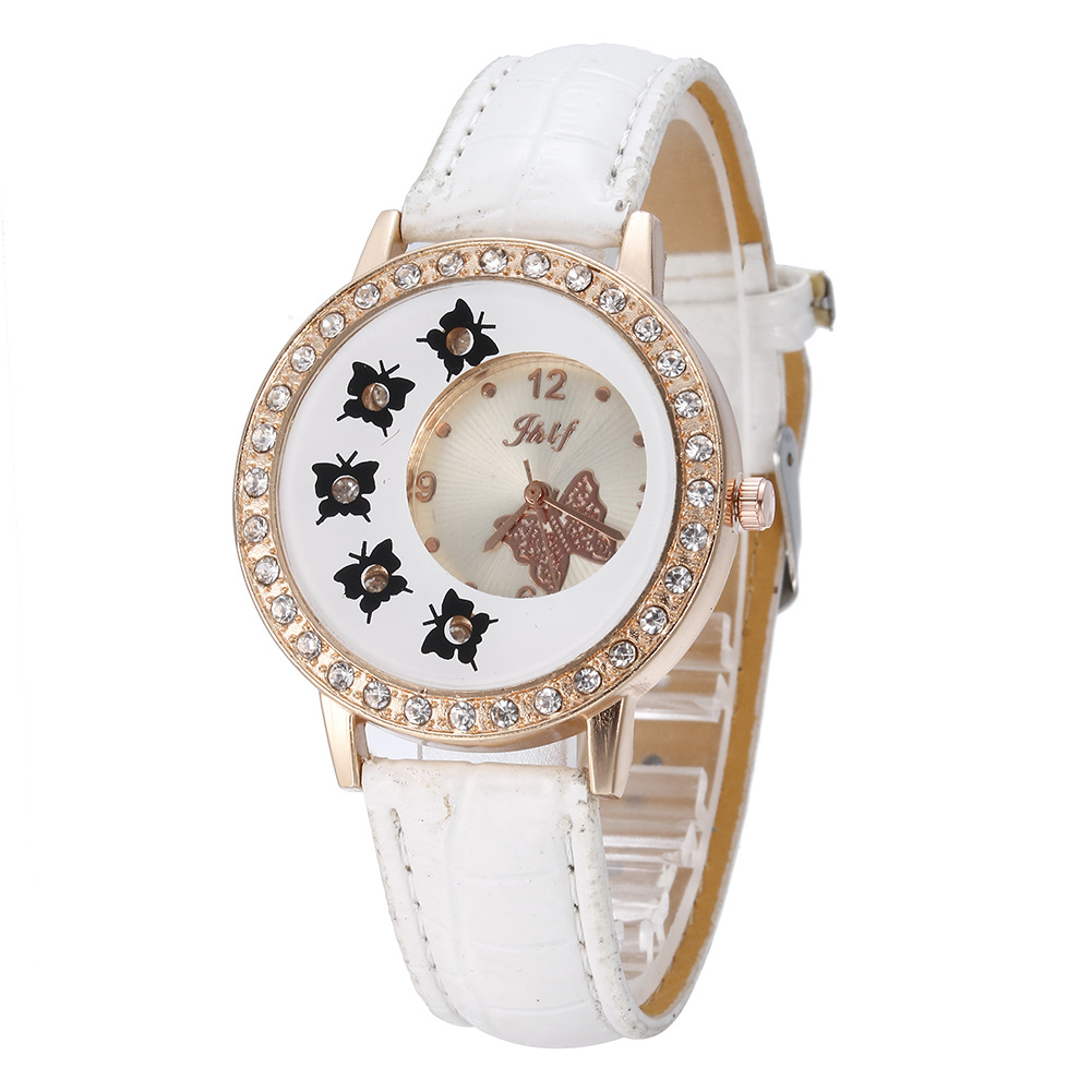 Fashion Butterfly hollow Women Automatic Watches Ladies clock Leather Band Analog Ladies Quartz Wristwatch