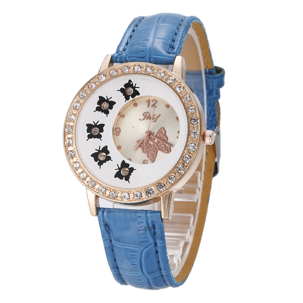 Fashion Butterfly hollow Women Automatic Watches Ladies clock Leather Band Analog Ladies Quartz Wristwatch