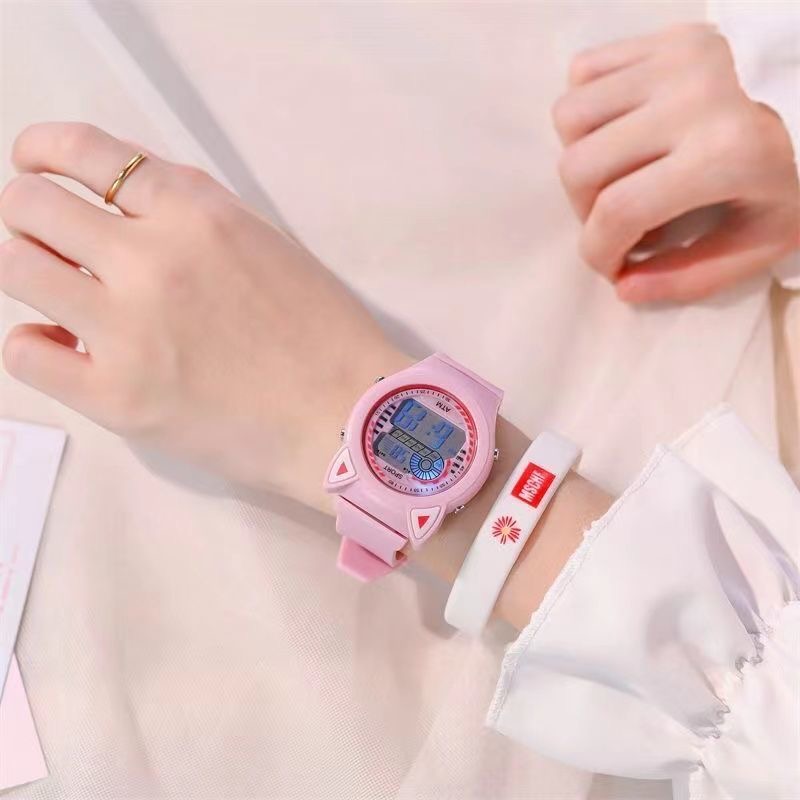 Creative Children's Watch LED Electronic Cat Ear Dial Lovely Girl Princess Waterproof Watch Birthday Gift Silicone Watch