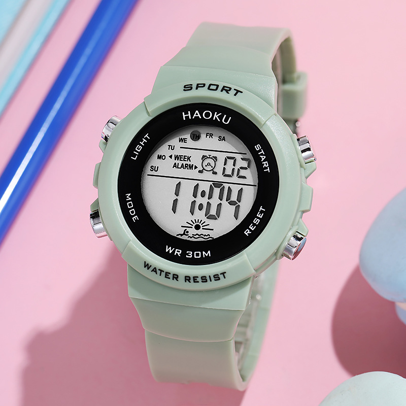 Fashion Sports Digital Watch for Women Girls Boys Chronograph Silicone Strap Electronic Clock Luminous Wristwatch For Children