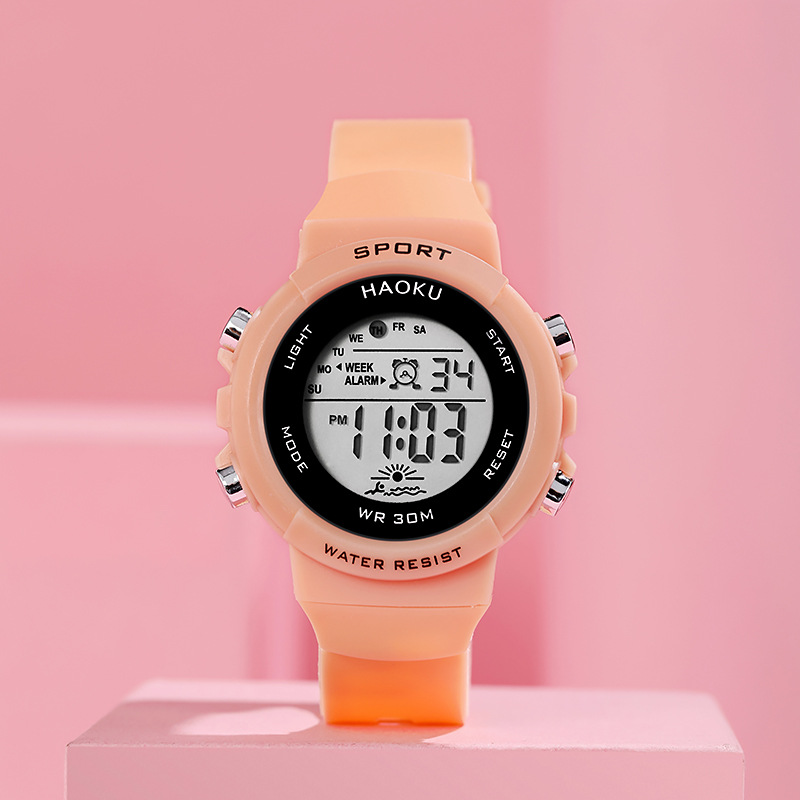 Fashion Sports Digital Watch for Women Girls Boys Chronograph Silicone Strap Electronic Clock Luminous Wristwatch For Children