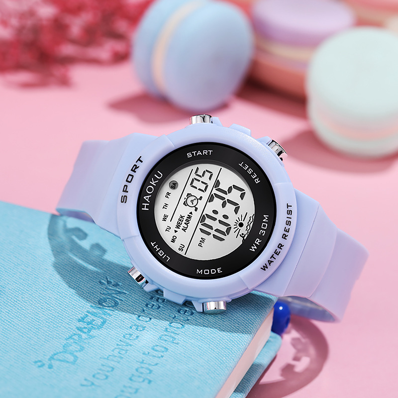 Fashion Sports Digital Watch for Women Girls Boys Chronograph Silicone Strap Electronic Clock Luminous Wristwatch For Children