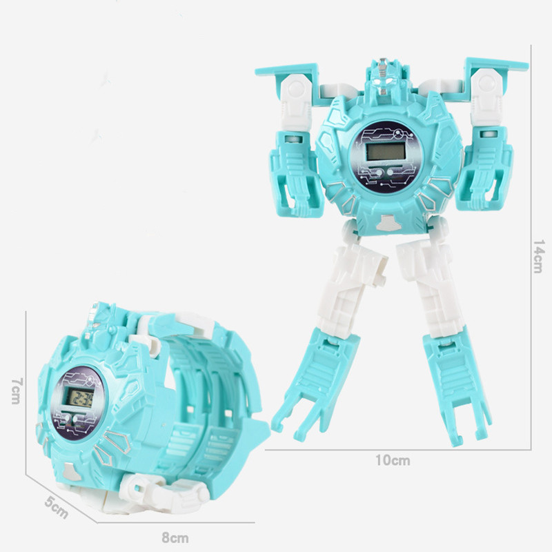 Cartoons Children's Electronic Watch Deformation Robot 3D LED Luminous Clock Kids Digital Toy Wristwatch for Children's Birthday
