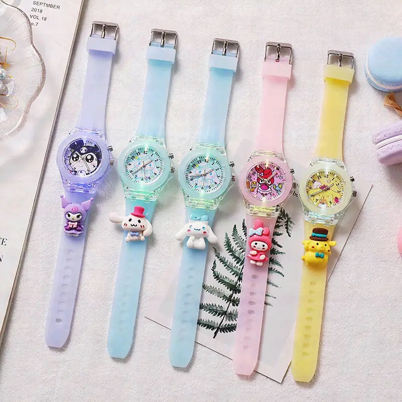 Fashion Cute Flashing Children Watches Children's Luminous Silicone Kids Bracelet Luminous Watches for Girls Boys Clock